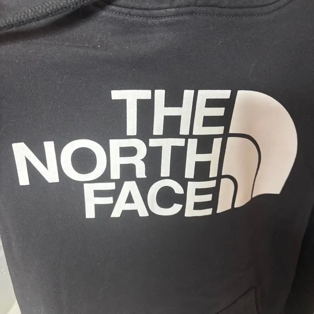 The North Face Men's Large Half Dome Hoodie Black White Big Logo Pullover